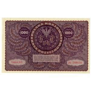 II RP, 1000 polských marek 1919 1. SÉRIE AO