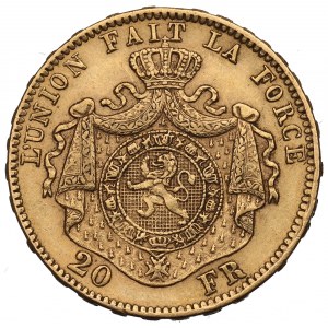 Belgium, 20 francs 1875
