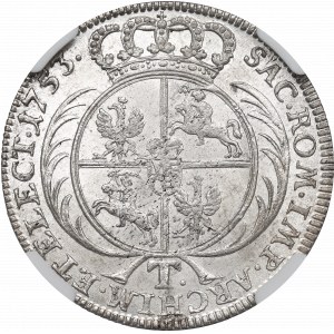 Saxony, Friedrich August II, 18 groschen 1753 - NGC MS62