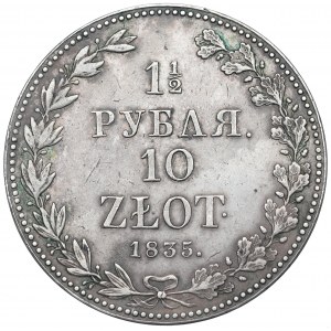 Russische Teilung, Nikolaus I., 1-1/2 Rubel=10 Gold 1835 MW, Warschau - selten