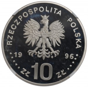 Třetí republika, 10 zlatých 1996 Zikmund II Augustus - NGC PF68 Ultra Cameo půlčíslo