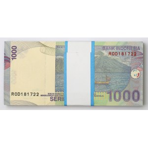 Indonézia, 1000 rupií 2013 - bankový balík (100 kusov).