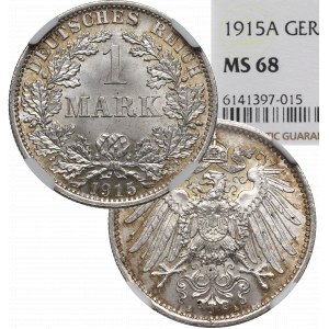 Nemecko, 1 marka 1915 A, Berlín - NGC MS68