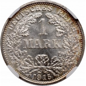 Nemecko, 1 marka 1915 F, Stuttgart - NGC MS66