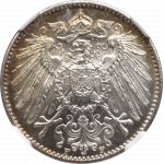 Nemecko, 1 marka 1915 F, Stuttgart - NGC MS66