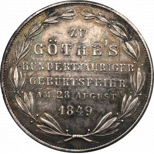 Nemecko, Frankfurt, 2 Gulden 1849 - 100. výročie Goetheho narodenia