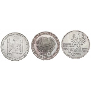 Germany, Lot of 5 marks 1974-78