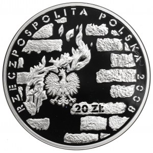 III RP, 20 złotych 2008 65 rocznica Powstania w Getcie