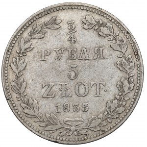Poland under Russia, Nicholas I, 3/4 rouble=5 zloty 1835
