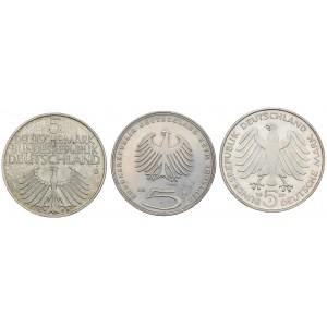 Germany, Lot of 5 marks 1952-81
