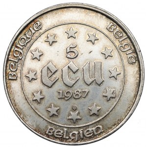 Belgium, 5 ecu 1987