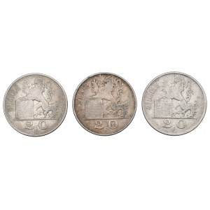 Belgium, Lot of 20 francs 1949-51