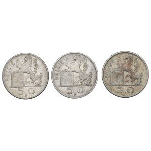 Belgium, Lot of 50 francs 1948-50