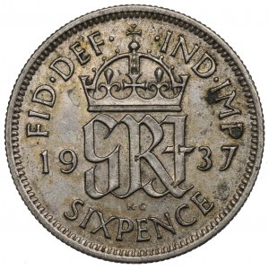 Spojené kráľovstvo, 6 pencí 1937