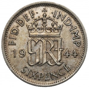 Great Britain, 6 pence 1944