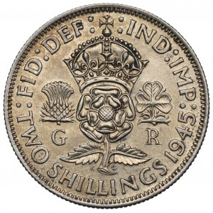 UK, 2 shillings 1945