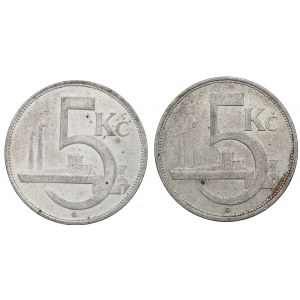 Czechosłowacja, Zestaw 5 koron 1929-30