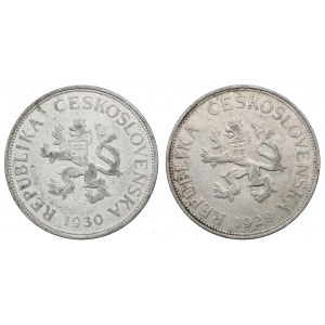 Československo, sada 5 korun 1929-30