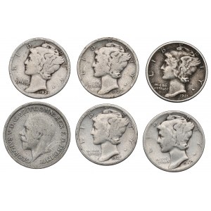 USA, Súprava 1 cent + 6 pencí