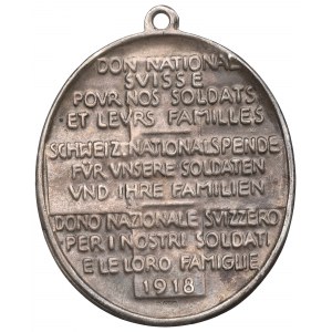 Schweiz, Medaillenschnitt für Soldaten und ihre Familien 1918