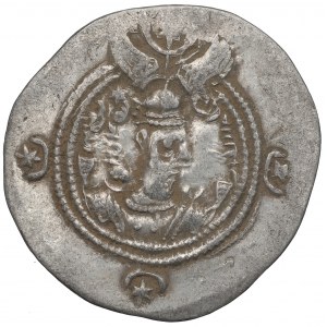 Sasanidé, Chusro II, Drachma, 3. rok, Gay