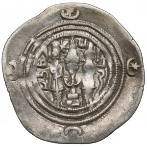 Sasanidi, Chusro II, Drachma, rok 3, Veh-Ardašir
