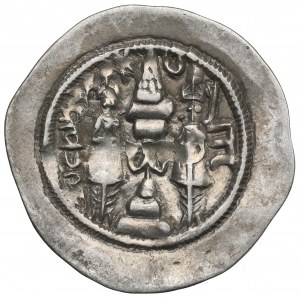Sasanidé, Hormizd IV,, Drachma, V Erankhvarrah-Shapur nebo v jeho blízkosti