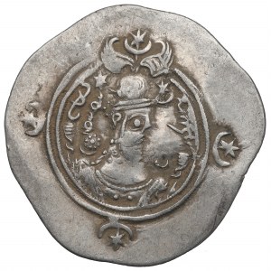 Sasaniden, Khusro II, Drachme 3. Jahr, Fars