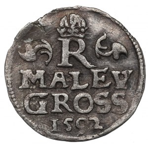 Bohemia, Rudolph II, Maley Groschen 1592, Kuttenberg