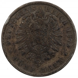 Německo, Württemberg, 5 značek 1875