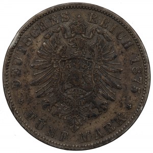 Germany, Wuerttemberg, 5 mark 1875