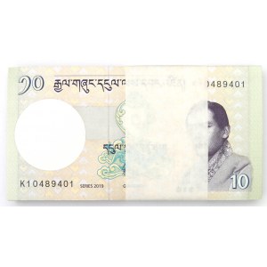 Butan, 10 ngultrum - bankovní balík (100 kopií).