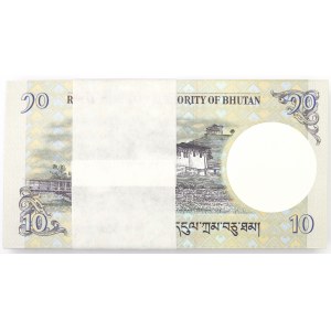 Butan, 10 ngultrum - bankovní balík (100 kopií).