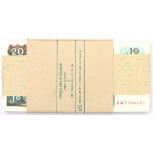Birma, 20 Kyat - paczka bankowa (100 egz.)