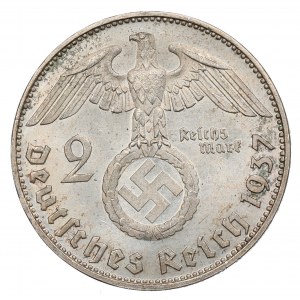 Deutschland, Drittes Reich, 2 Mark 1937 Hindenburg