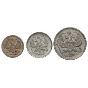 Russia, Nicholas II, lot of 5-20 kopecks 1902-16