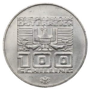 Austria, 100 schillings, 1976 Innsbruck Olypmic Games