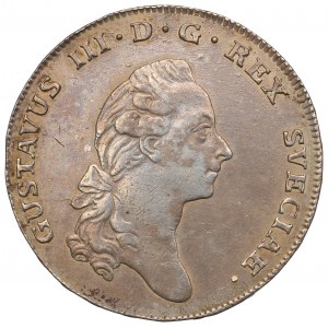 Švédsko, 1 riksdaler=3 daler 1777