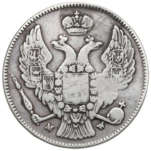 Ruské delenie, Mikuláš I., 30 kopejok = 2 zloté 1835 Varšava