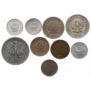 Poľská ľudová republika, sada 5 grošov-5 zlotých 1949-1969