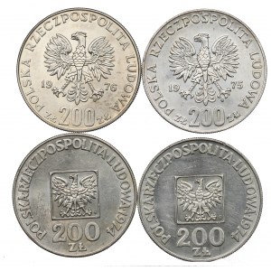 Poľská ľudová republika, sada 200 zlotých 1974-76