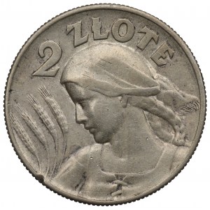 II RP, 2 zl. 1925 (s bodkou), uši londýnskej ženy