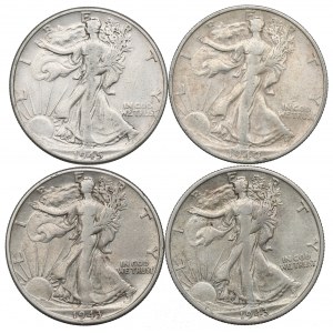 USA, sada 1/2 dolára 1940-45