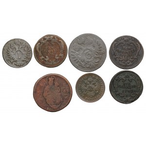 Austro-Węgry, Zestaw monet miedzianych
