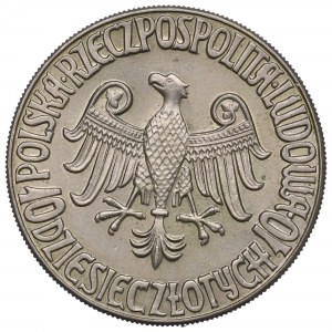 Poľská ľudová republika, 10 zlotých 1964 Kazimír III Veľký - nápis z hĺbky CuNi vzorka