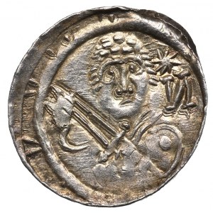 Ladislaus II. der Verbannte, Krakau, Denar, Fürst und Bischof, Zeichen C-N* - MENNISCH