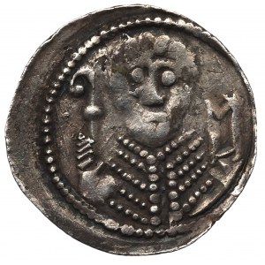 Władysław II Wygnaniec, Kraków, denar, książę i biskup, znaki O-T - rzadszy