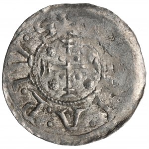 Boleslaw III. von Wrymouth, Krakau, Denar, Fürst auf dem Thron, DENARIVS - selten