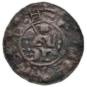 Boleslaw III. von Wrymouth, Krakau, Denar, Fürst auf dem Thron, DRABINKA - selten