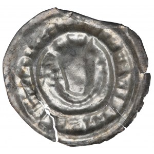 Henrich I. Bradatý alebo Henrich II. Pobožný, Vroclav, brakteát, lemovaná hlava - vzácne